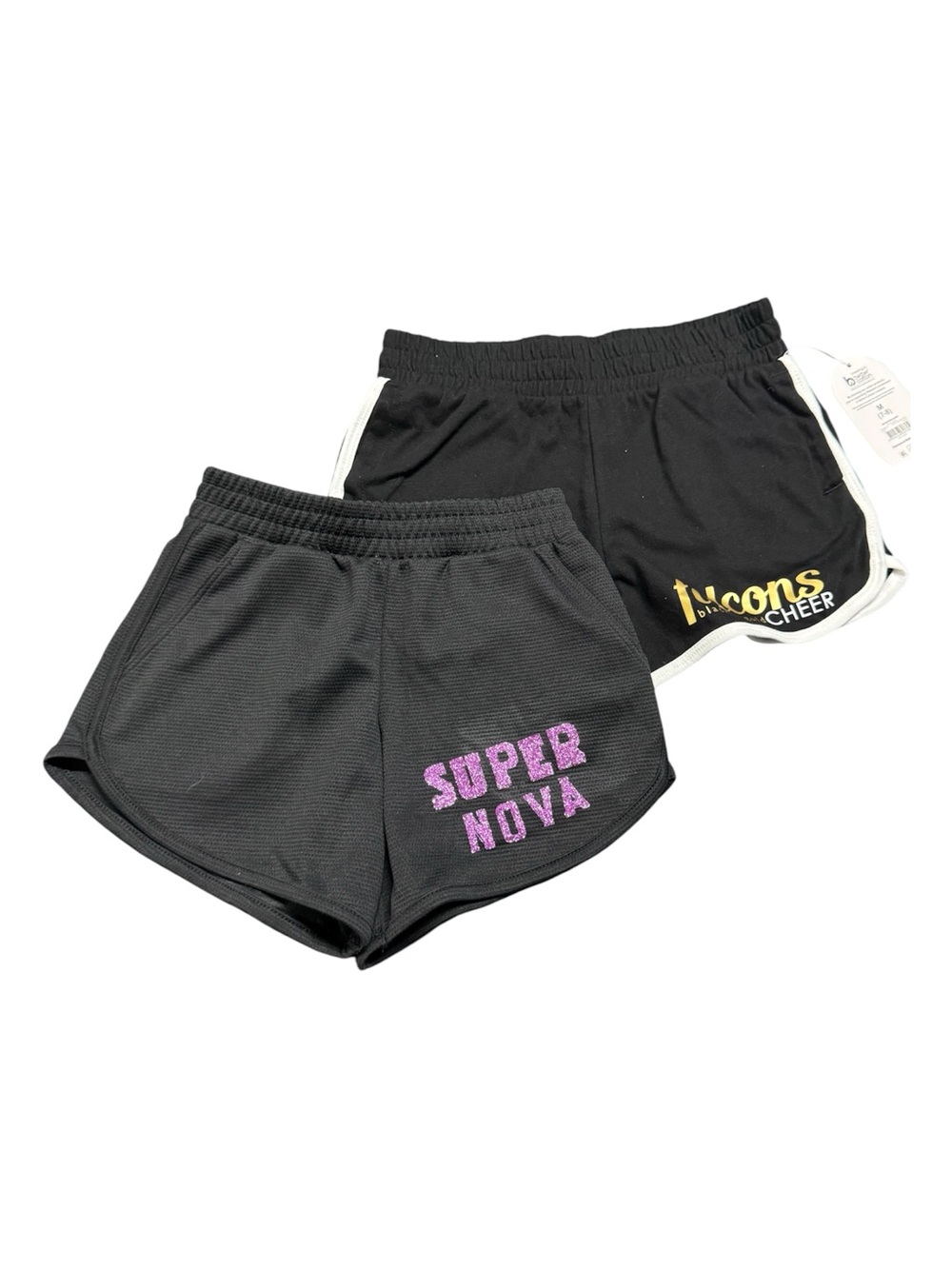 Girls Cheer Athletic Shorts Bundle Size 6 6X Falcons Super Nova Black 2pc
